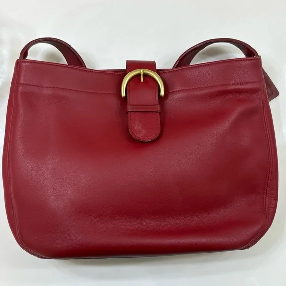 Vintage COACH Red Leather SoHo Eldridge Hobo Shoulder Bag - Picture 1 of 9
